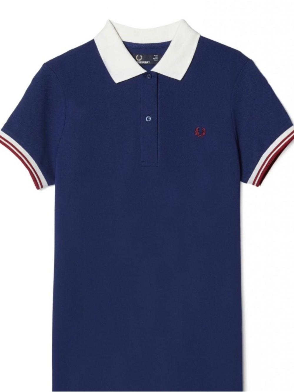 Fred Perry Navy Polo Mini Dress with White Collar and Red Trim